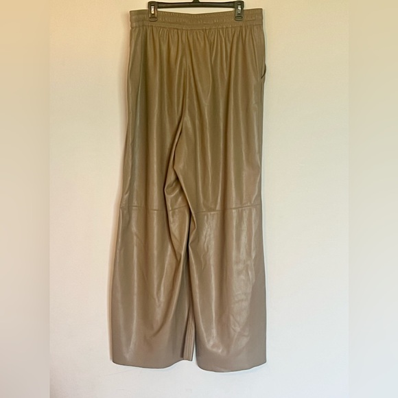 GOOD AMERICAN | Faux Leather Warm Caramel Wide Leg Pants Size 5 (2XL) - Picture 7 of 13